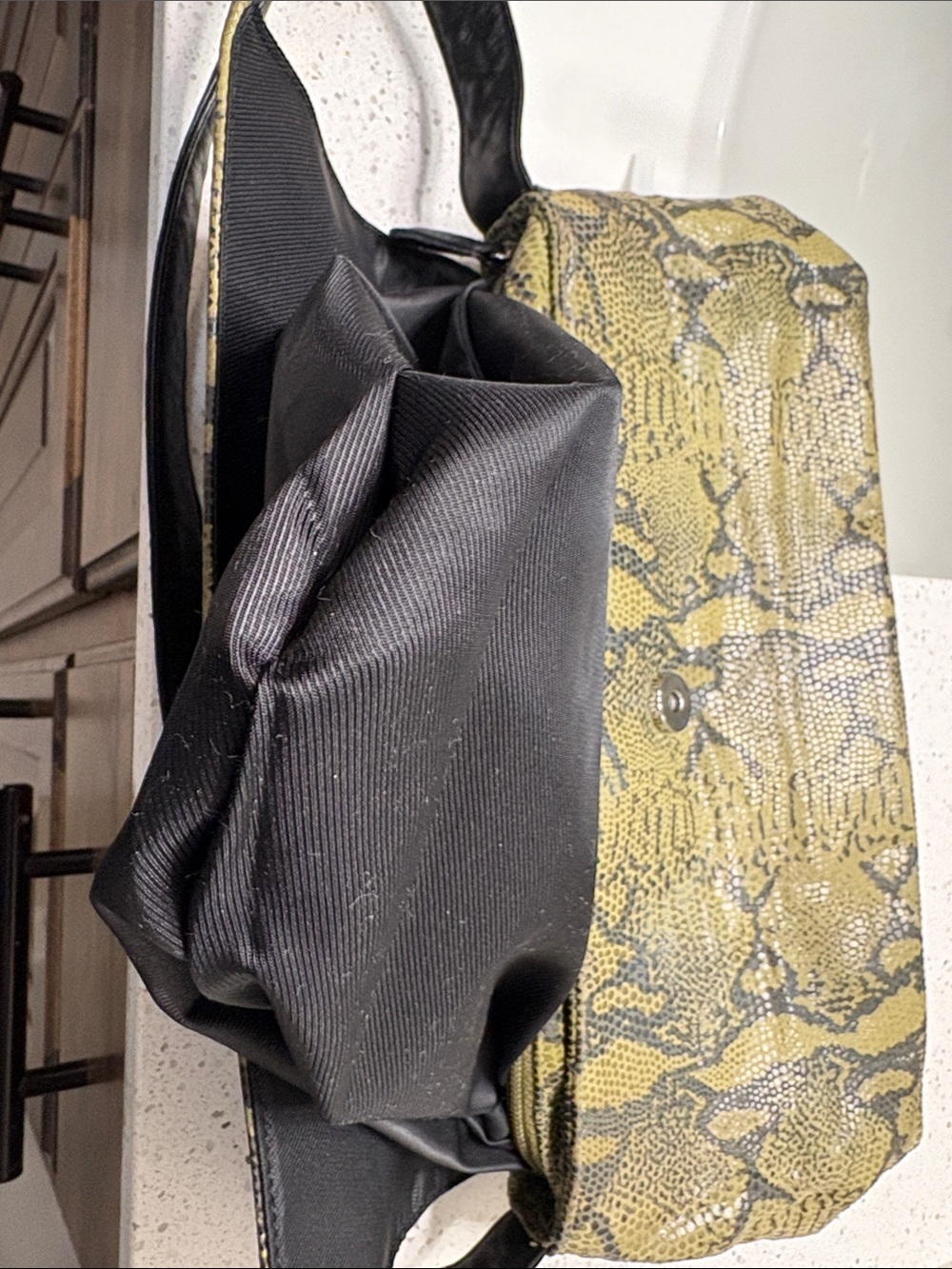 Maxx New York Snake-Print purse in Olive and Black - Picture 10 of 11